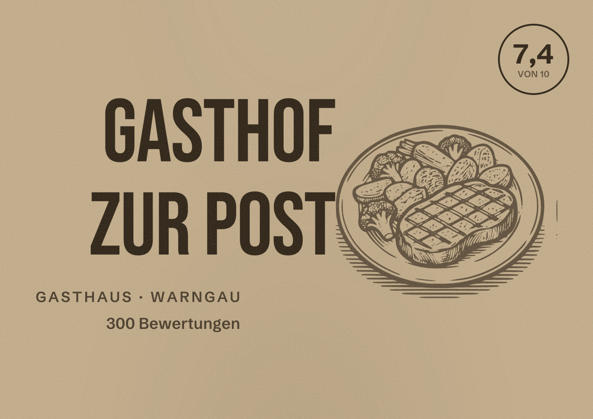Illustriertes Poster von Gasthof zur Post, Gasthaus in Warngau: Bewertung 7,4 von 10 aus 300 Bewertungen