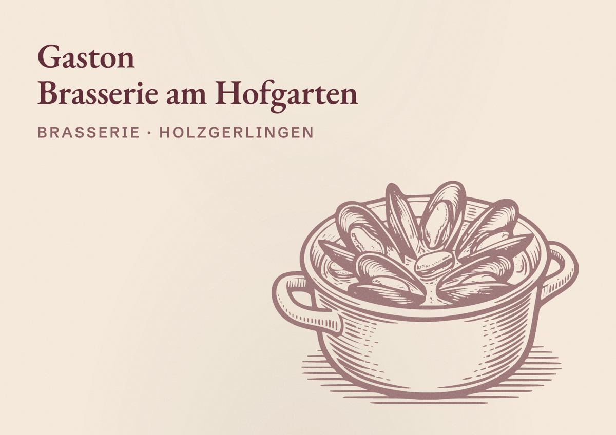 Illustriertes Poster von Gaston Brasserie am Hofgarten, Brasserie in Holzgerlingen