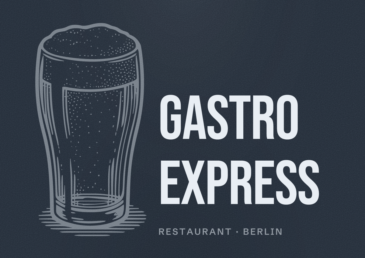 Illustriertes Poster von Gastro Express, Restaurant in Berlin