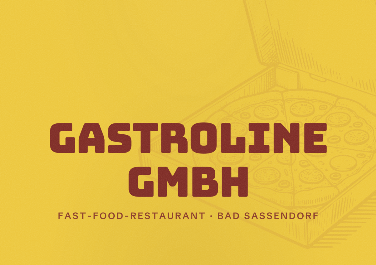 Illustriertes Poster von Gastroline GmbH, Fast-Food-Restaurant in Bad Sassendorf