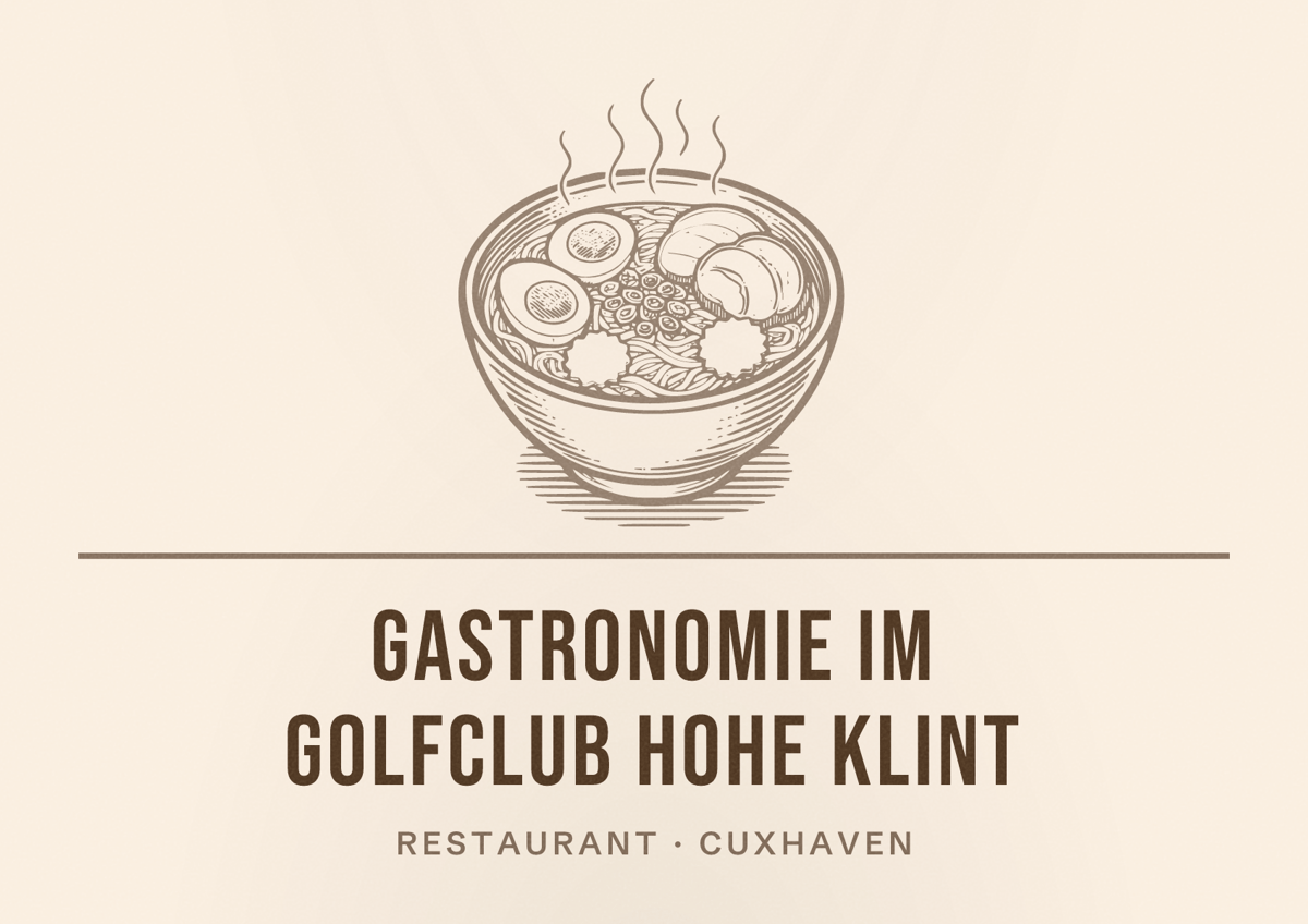 Illustriertes Poster von Gastronomie im Golfclub Hohe Klint, Restaurant in Cuxhaven