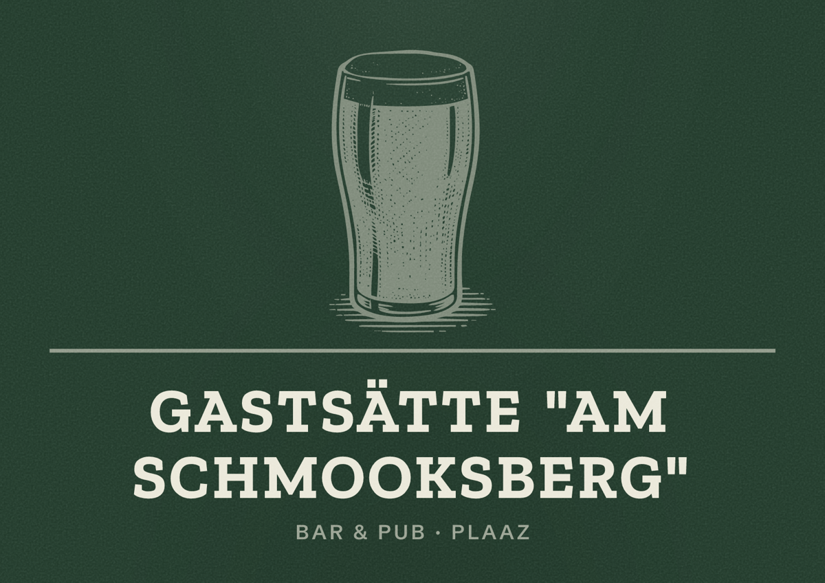 Illustriertes Poster von Gastsätte "Am Schmooksberg", Bar & Pub in Plaaz