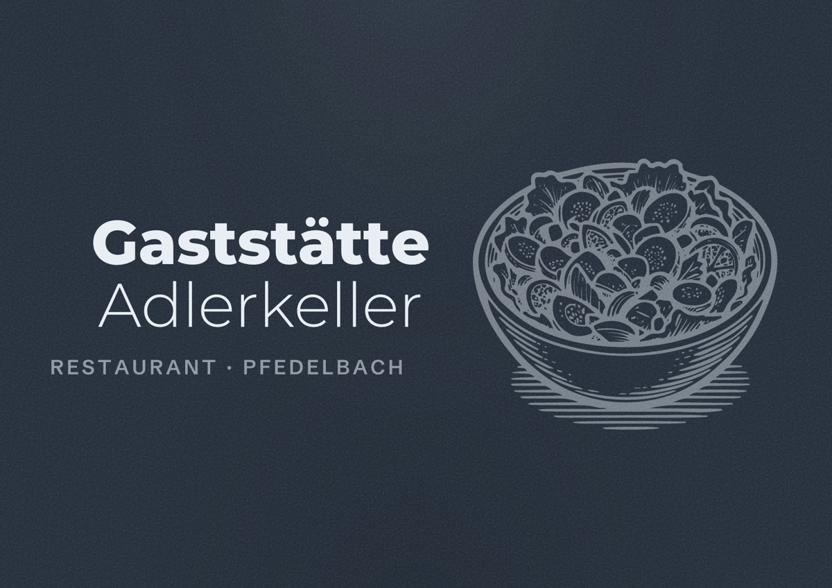 Illustriertes Poster von Gaststätte Adlerkeller, Restaurant in Pfedelbach