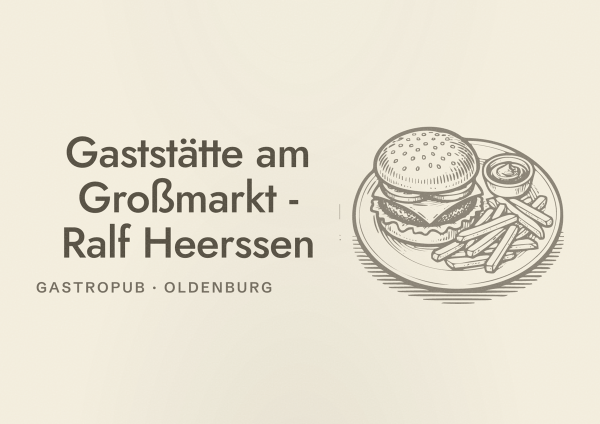 Illustriertes Poster von Gaststätte am Großmarkt - Ralf Heerssen, Gastropub in Oldenburg