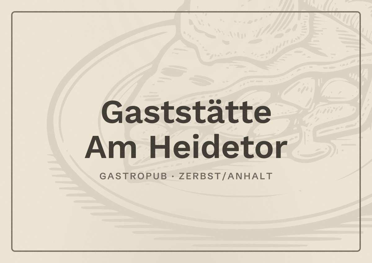 Illustriertes Poster von Gaststätte Am Heidetor, Gastropub in Zerbst/Anhalt