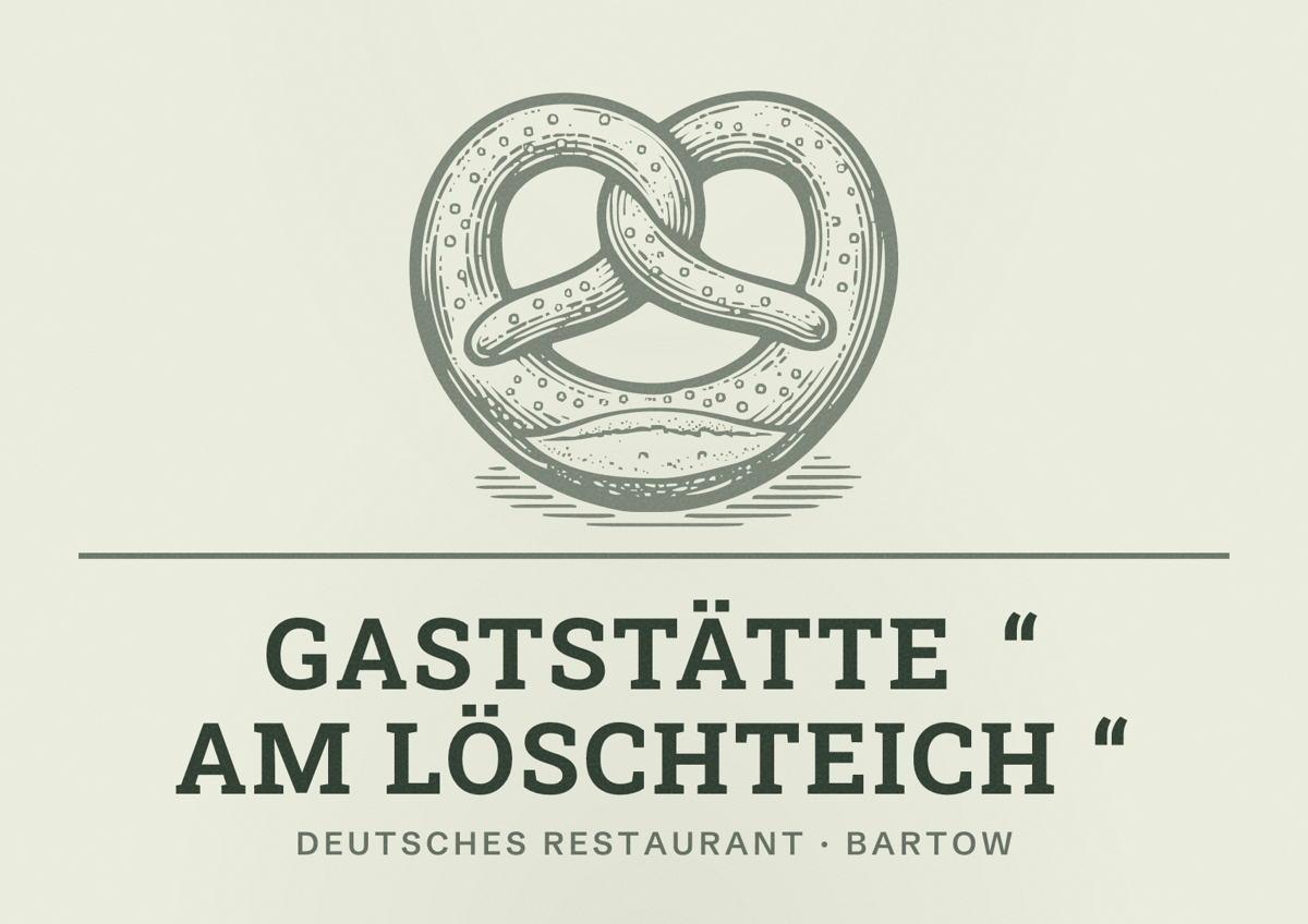 Illustriertes Poster von Gaststätte “ Am Löschteich “, Deutsches Restaurant in Bartow