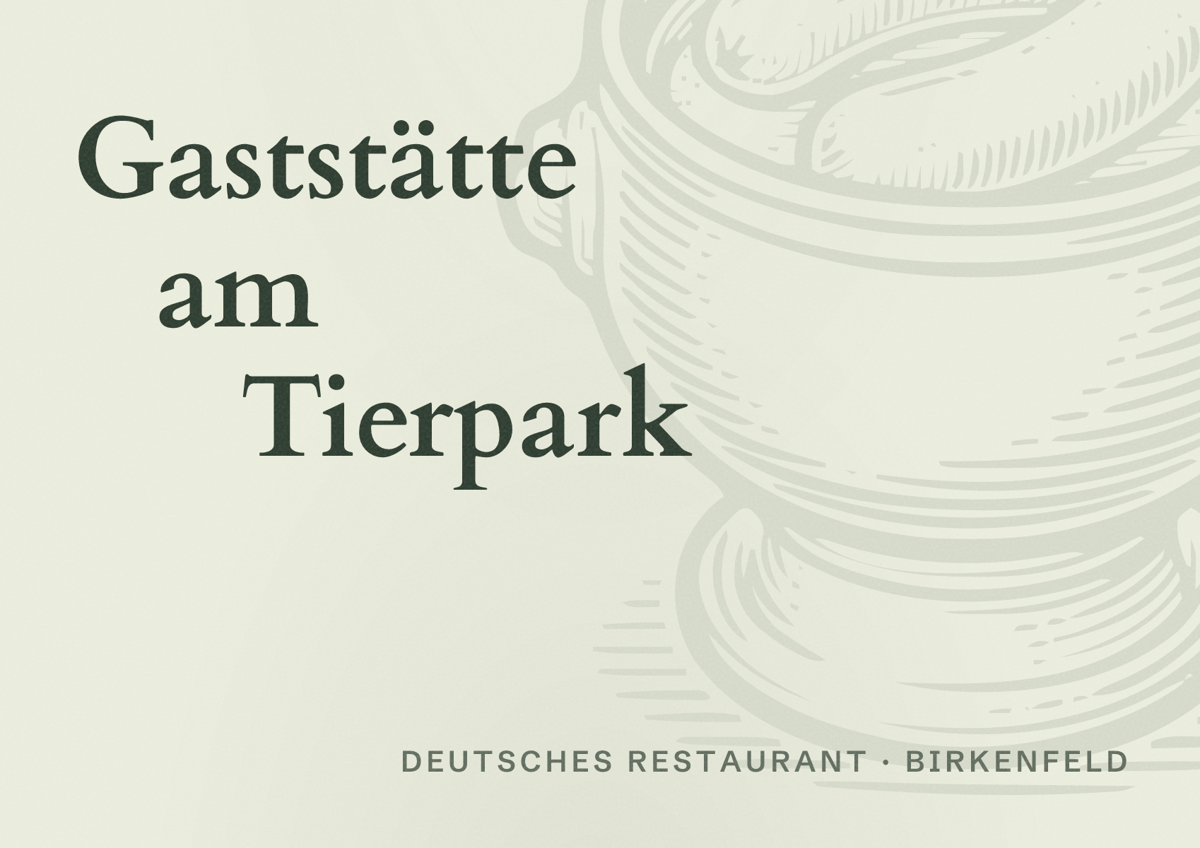 Illustriertes Poster von Gaststätte am Tierpark, Deutsches Restaurant in Birkenfeld
