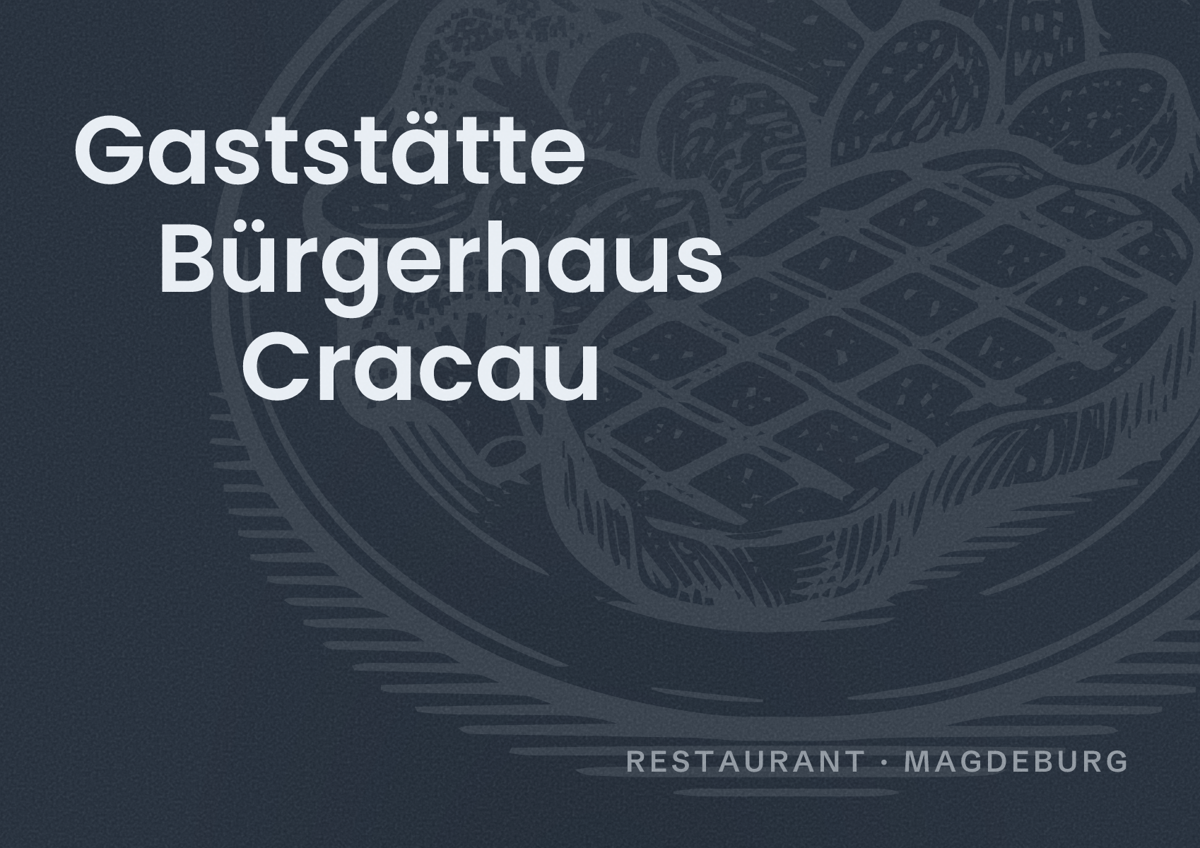 Illustriertes Poster von Gaststätte Bürgerhaus Cracau, Restaurant in Magdeburg