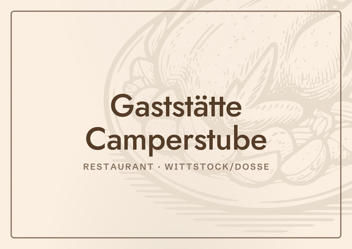 Illustriertes Poster von Gaststätte Camperstube, Restaurant in Wittstock/Dosse