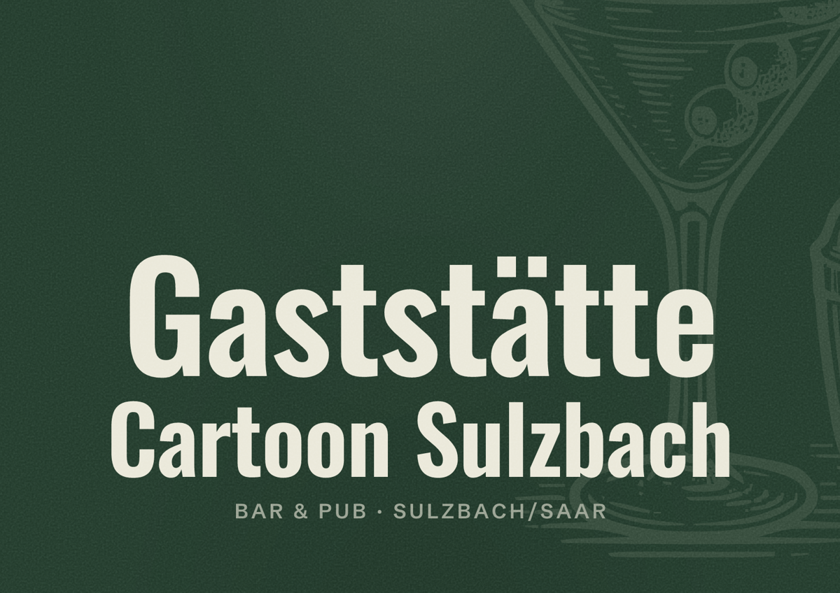 Illustriertes Poster von Gaststätte Cartoon Sulzbach, Bar & Pub in Sulzbach/Saar