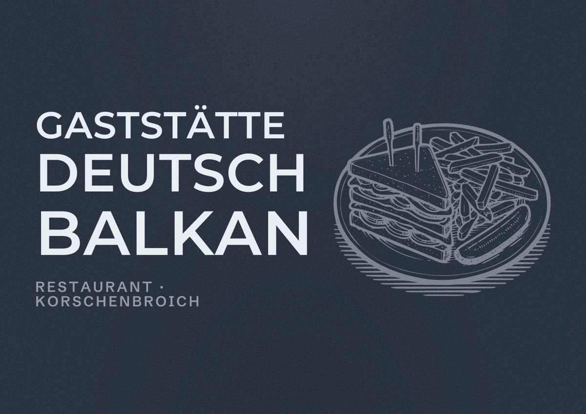 Illustriertes Poster von Gaststätte deutsch Balkan, Restaurant in Korschenbroich