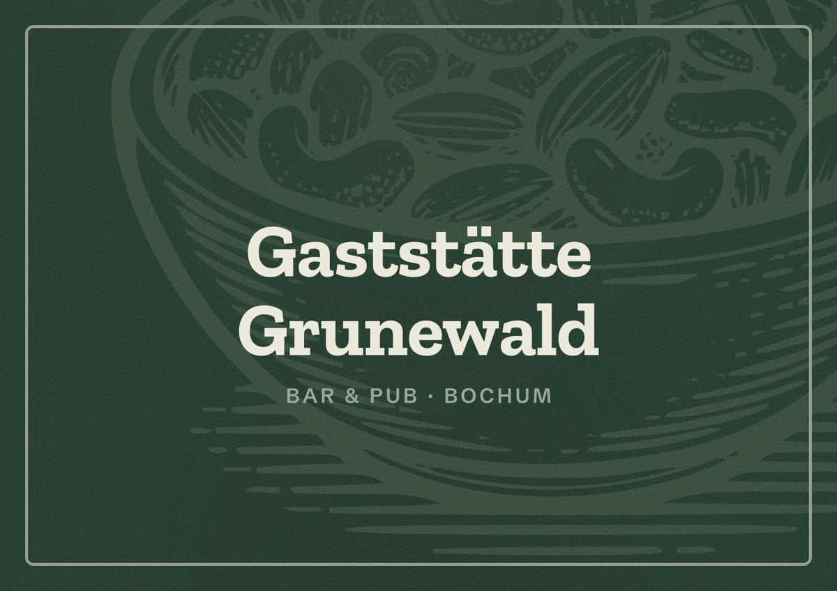 Illustriertes Poster von Gaststätte Grunewald, Bar & Pub in Bochum