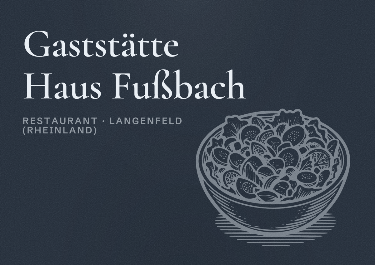 Illustriertes Poster von Gaststätte Haus Fußbach, Restaurant in Langenfeld (Rheinland)