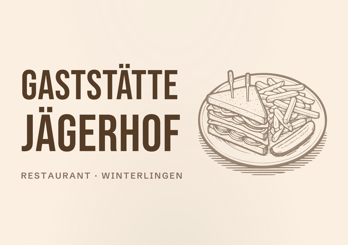 Illustriertes Poster von Gaststätte Jägerhof, Restaurant in Winterlingen