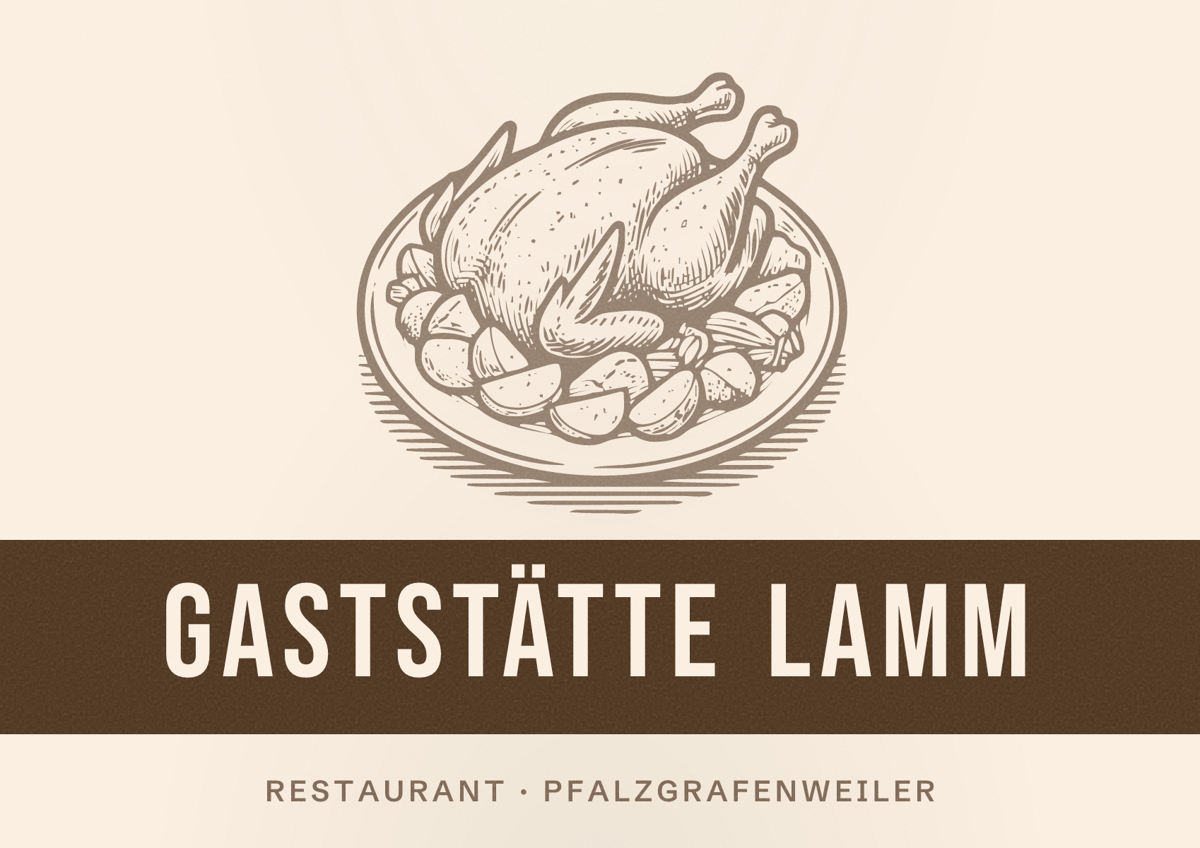 Illustriertes Poster von Gaststätte Lamm, Restaurant in Pfalzgrafenweiler