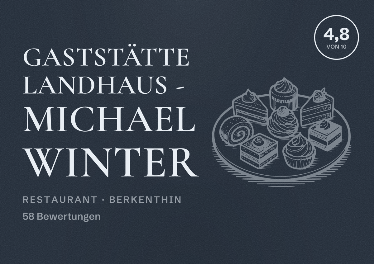 Illustriertes Poster von Gaststätte Landhaus - Michael Winter, Restaurant in Berkenthin: Bewertung 4,8 von 10 aus 58 Bewertungen