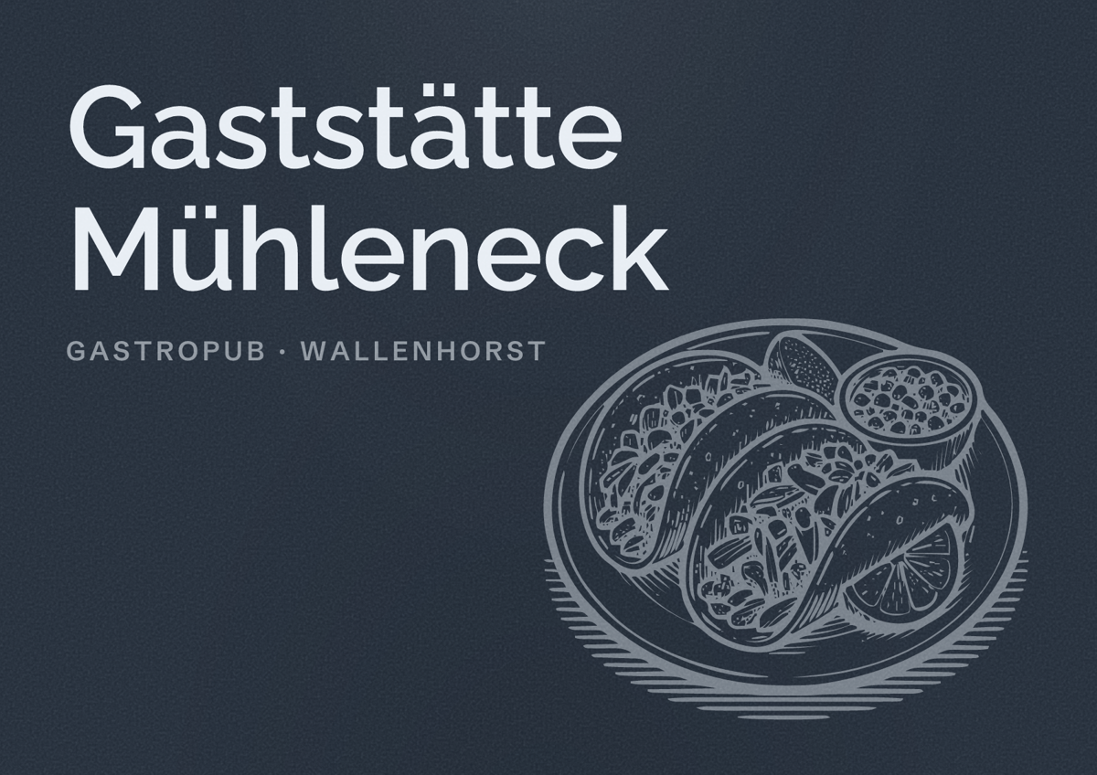 Illustriertes Poster von Gaststätte Mühleneck, Gastropub in Wallenhorst