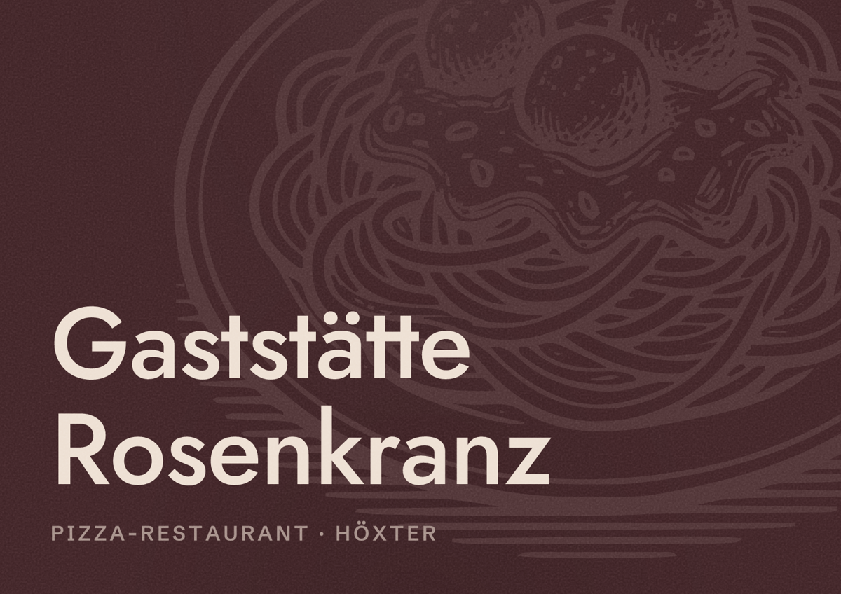 Illustriertes Poster von Gaststätte Rosenkranz, Pizza-Restaurant in Höxter