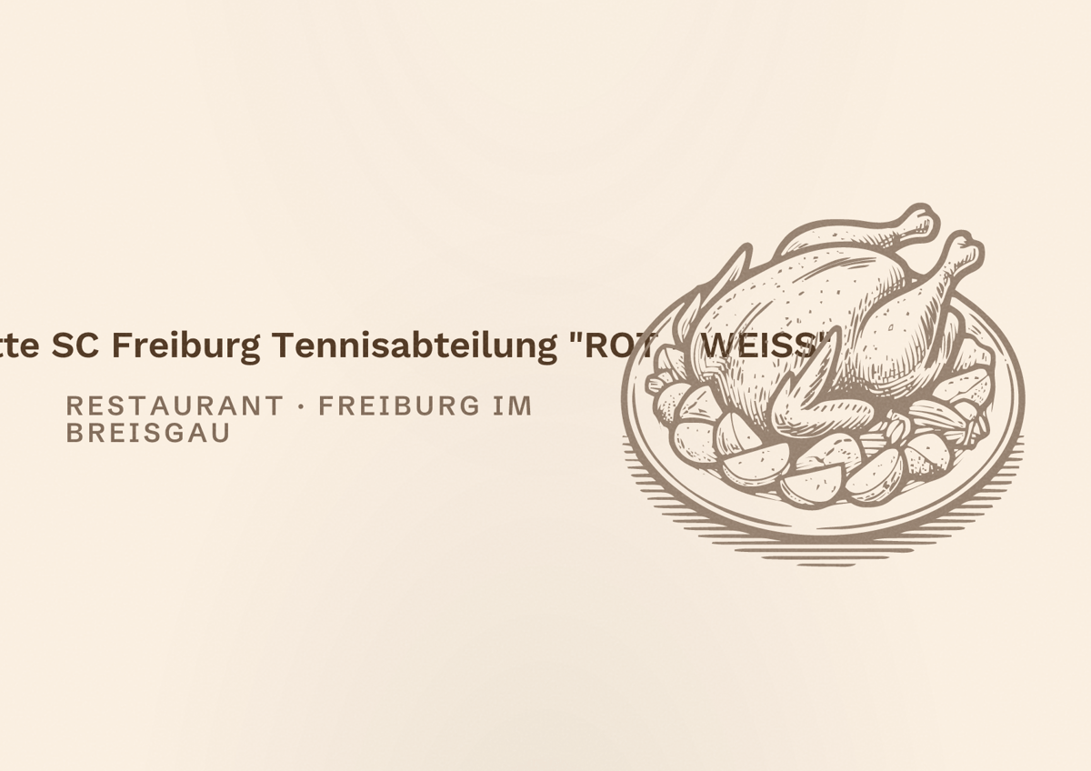 Illustriertes Poster von Gaststätte SC Freiburg Tennisabteilung "ROT - WEISS", Restaurant in Freiburg im Breisgau