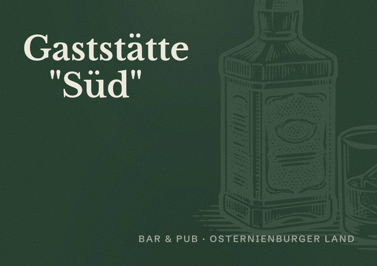 Illustriertes Poster von Gaststätte "Süd", Bar & Pub in Osternienburger Land
