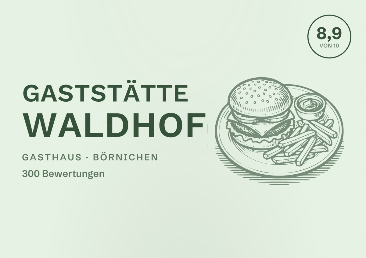 Illustriertes Poster von Gaststätte Waldhof, Gasthaus in Börnichen: Bewertung 8,9 von 10 aus 300 Bewertungen