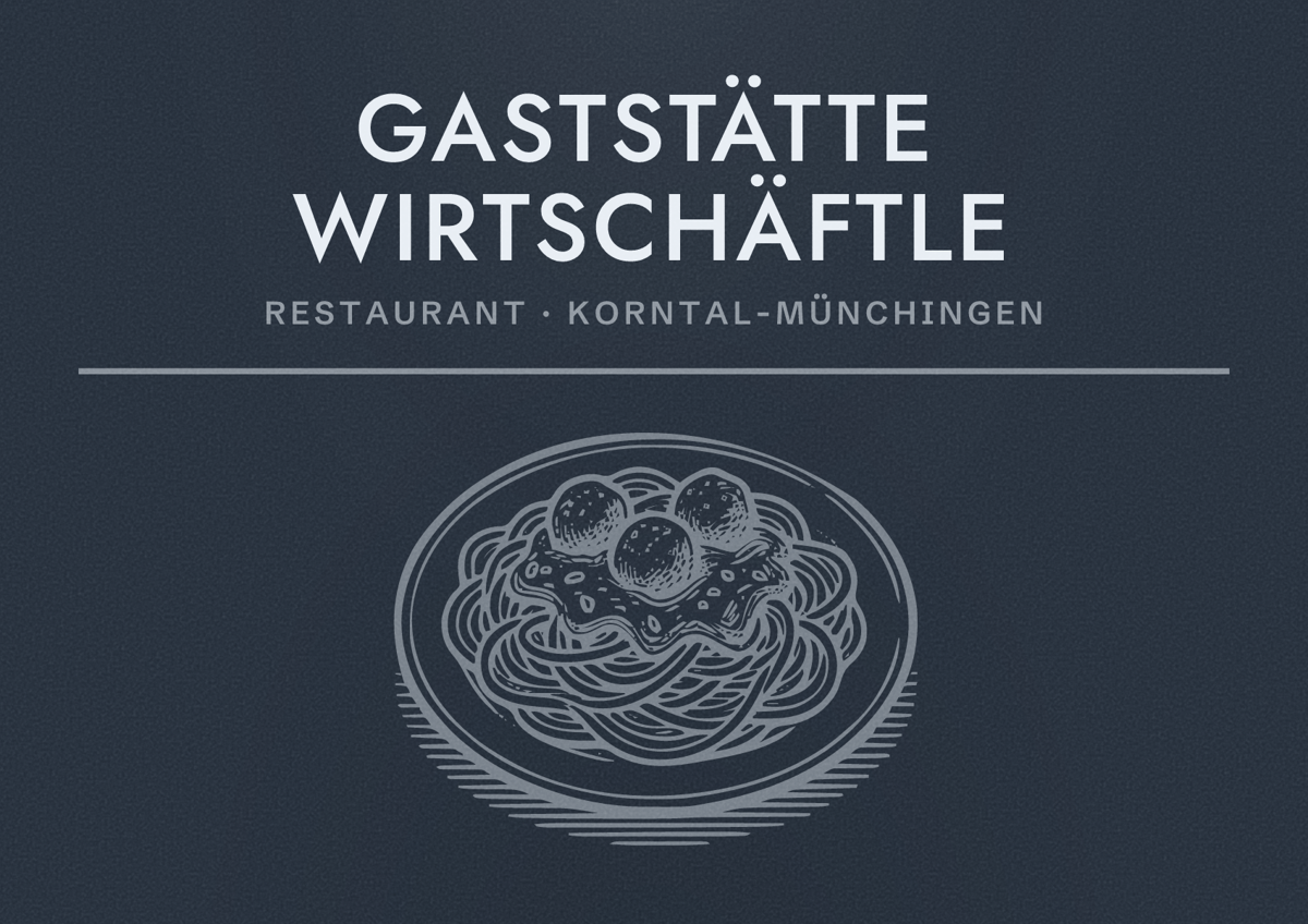 Illustriertes Poster von Gaststätte Wirtschäftle, Restaurant in Korntal-Münchingen