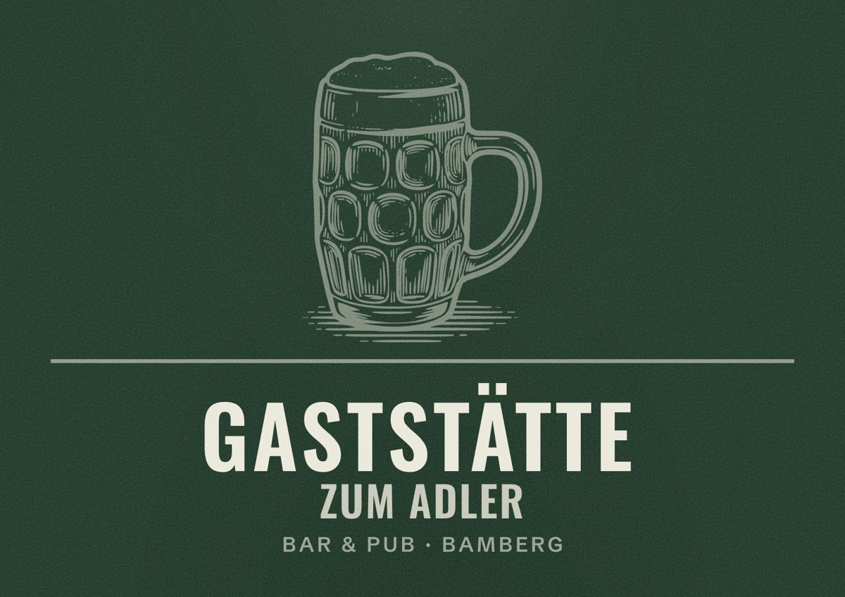 Illustriertes Poster von Gaststätte Zum Adler, Bar & Pub in Bamberg