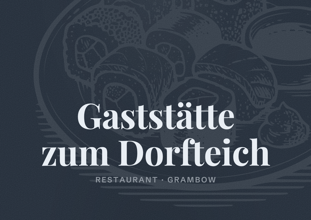 Illustriertes Poster von Gaststätte zum Dorfteich, Restaurant in Grambow
