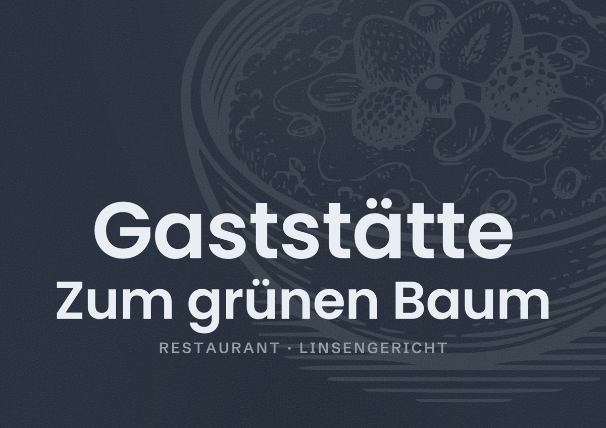 Illustriertes Poster von Gaststätte Zum grünen Baum, Restaurant in Linsengericht