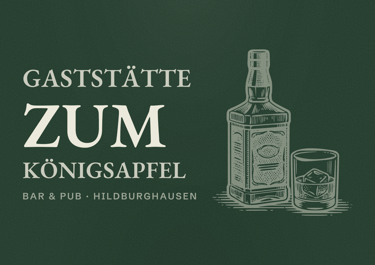 Illustriertes Poster von Gaststätte Zum Königsapfel, Bar & Pub in Hildburghausen