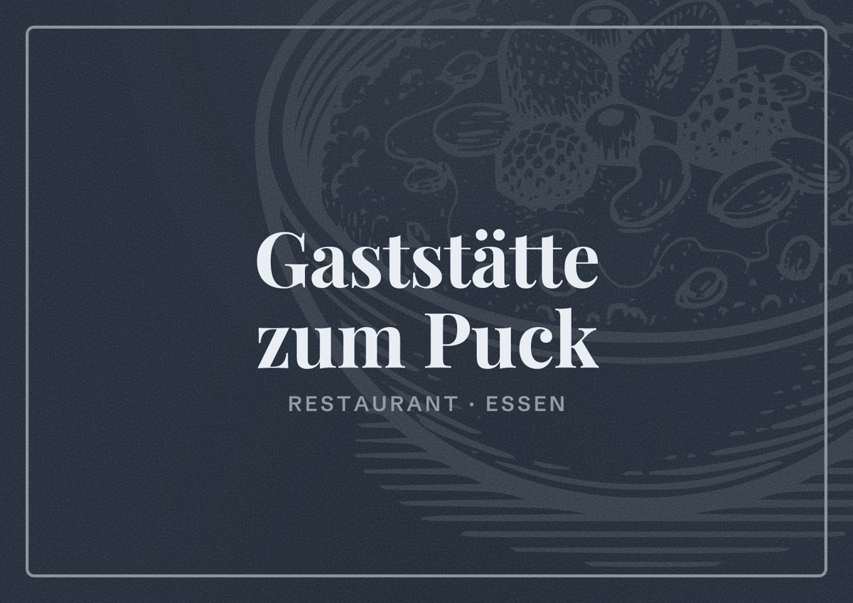 Illustriertes Poster von Gaststätte zum Puck, Restaurant in Essen