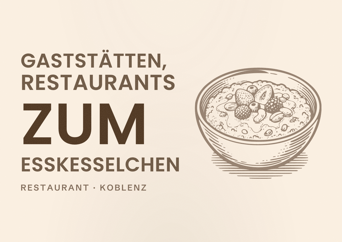Illustriertes Poster von Gaststätten, Restaurants Zum Eßkesselchen, Restaurant in Koblenz