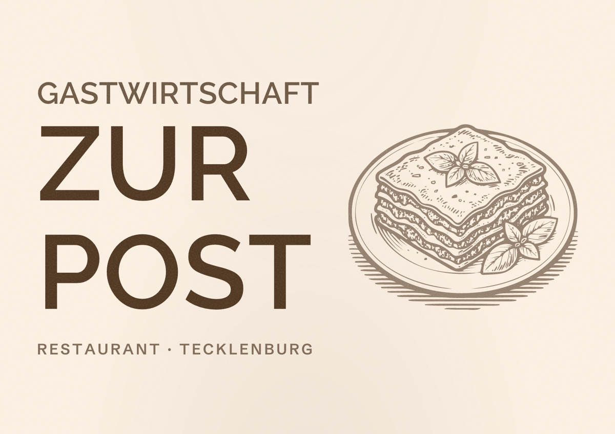 Illustriertes Poster von Gastwirtschaft Zur Post, Restaurant in Tecklenburg