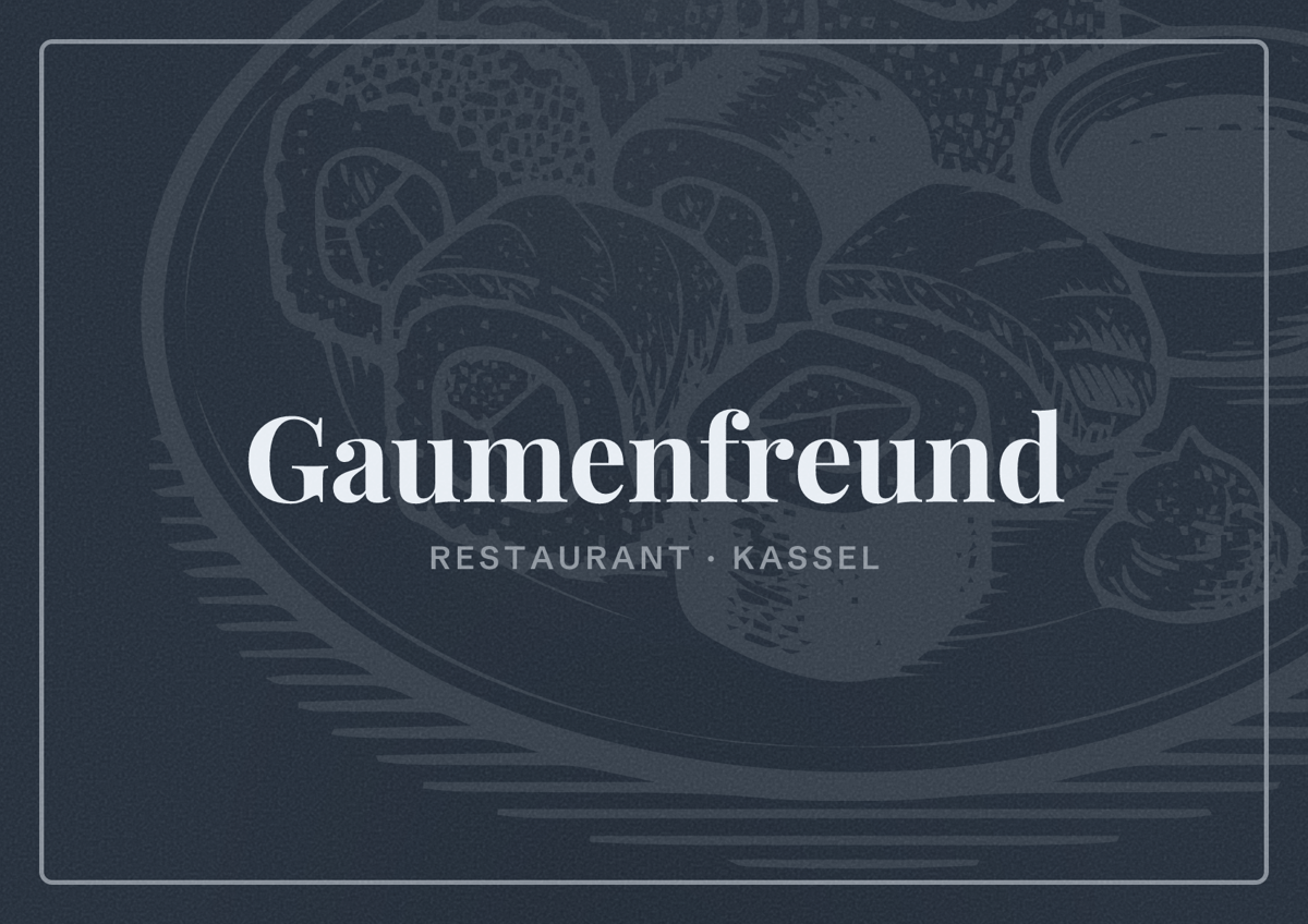 Illustriertes Poster von Gaumenfreund, Restaurant in Kassel