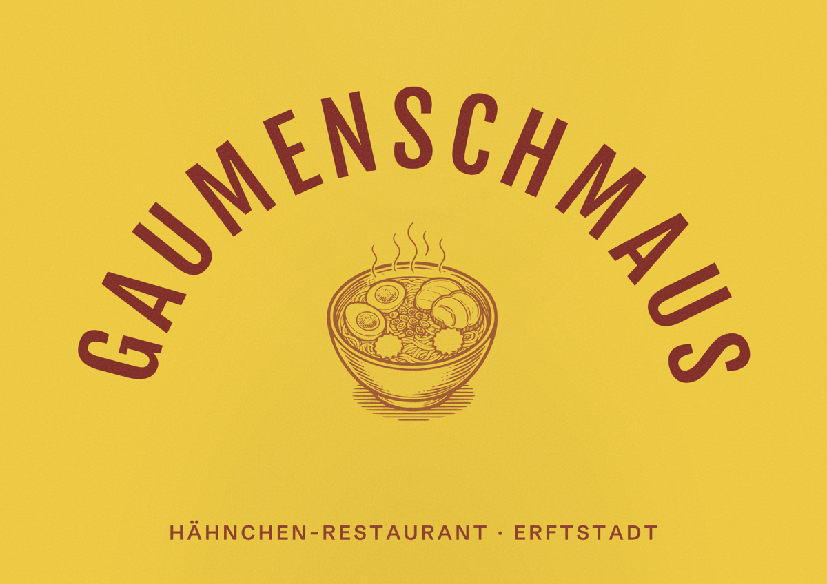 Illustriertes Poster von Gaumenschmaus, Hähnchen-Restaurant in Erftstadt