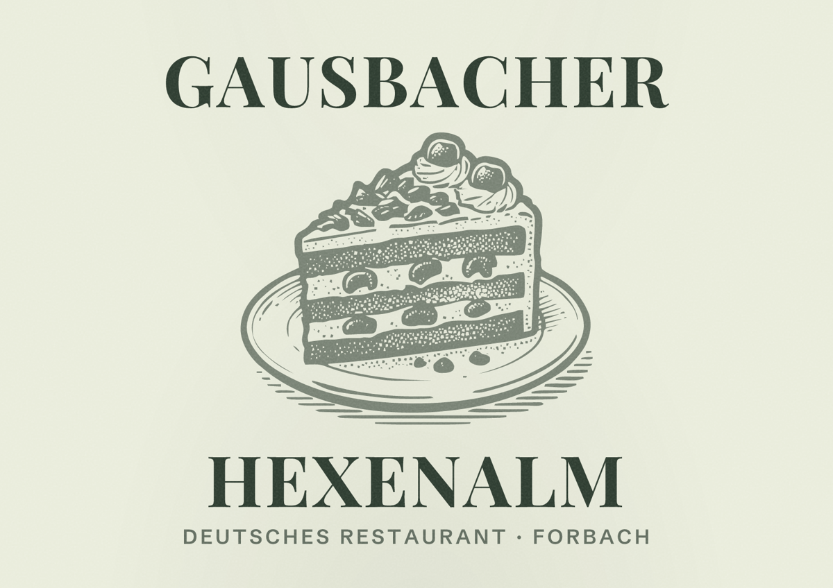 Illustriertes Poster von Gausbacher Hexenalm, Deutsches Restaurant in Forbach