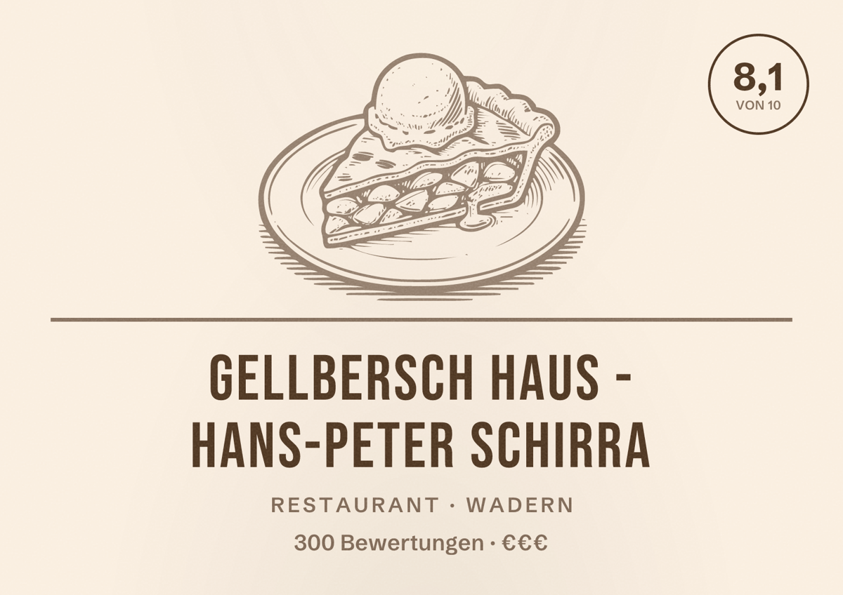 Illustriertes Poster von Gellbersch Haus - Hans-Peter Schirra, Restaurant in Wadern: Bewertung 8,1 von 10 aus 300 Bewertungen, Preisniveau €€€