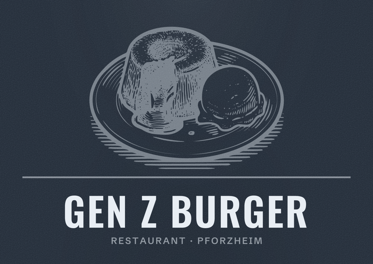 Illustriertes Poster von Gen Z Burger, Restaurant in Pforzheim
