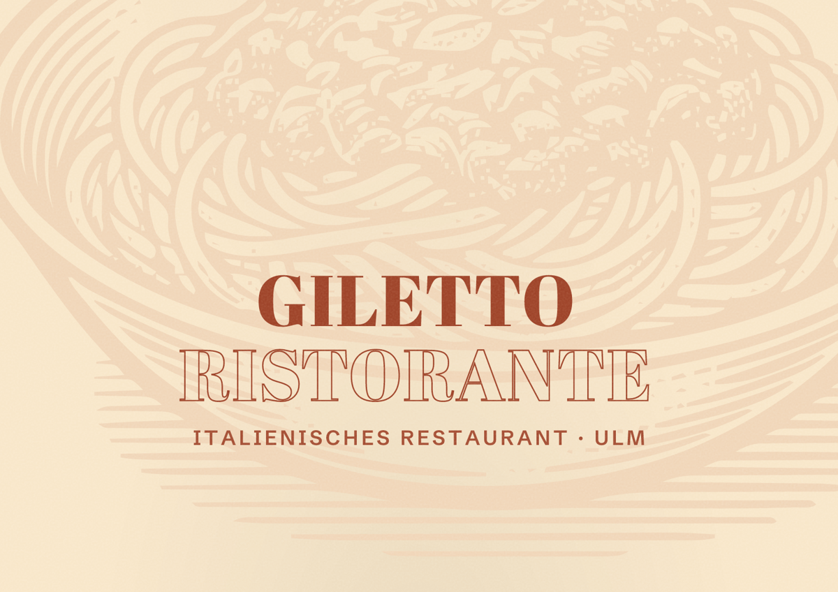 Illustriertes Poster von Giletto Ristorante, Italienisches Restaurant in Ulm