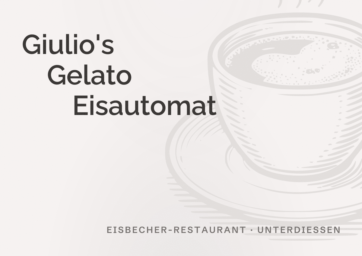 Illustriertes Poster von Giulio's Gelato Eisautomat, Eisbecher-Restaurant in Unterdießen