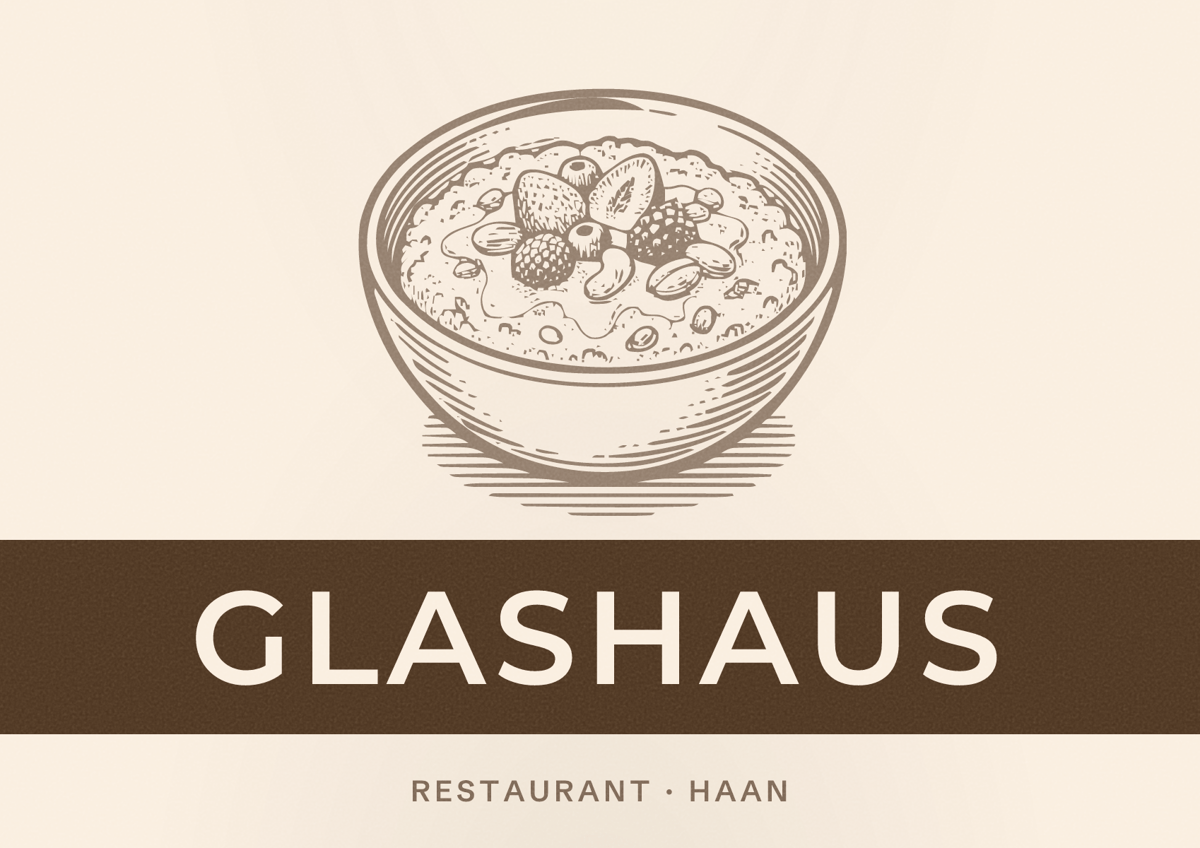 Illustriertes Poster von Glashaus, Restaurant in Haan