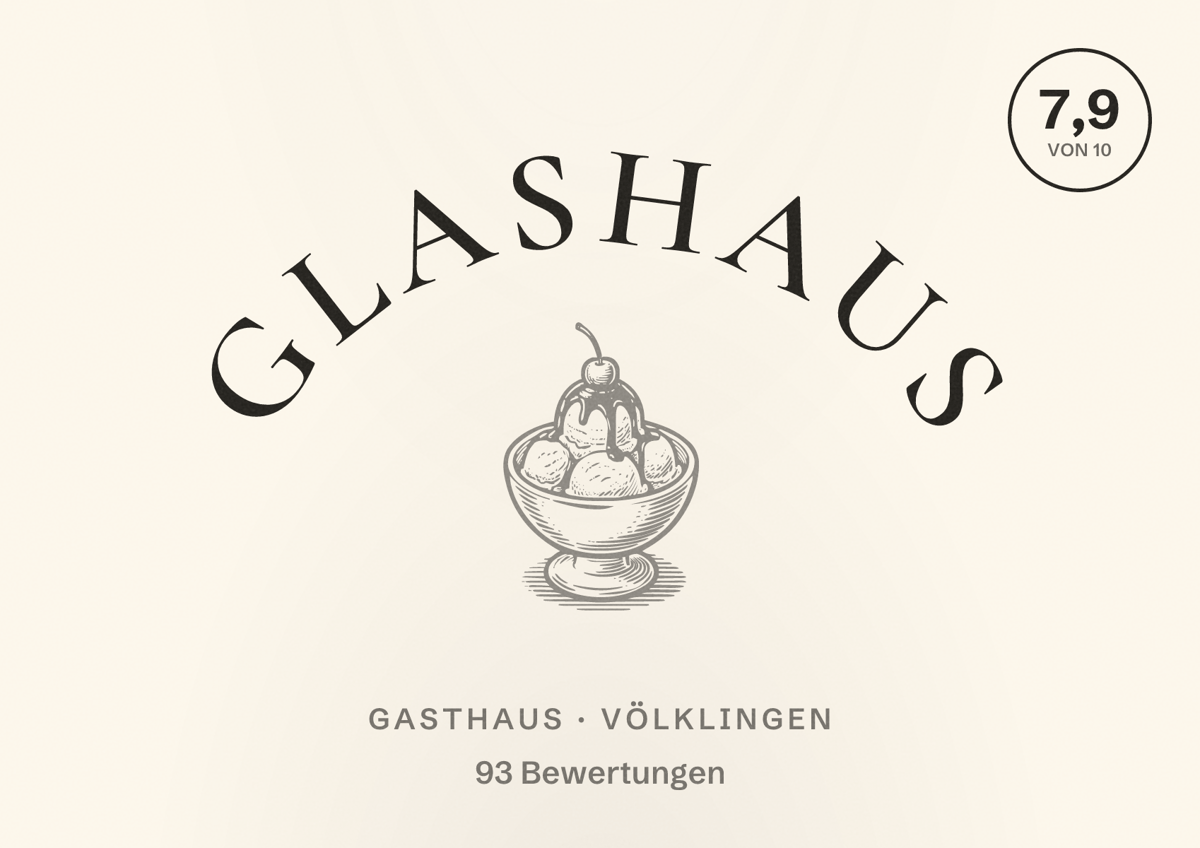 Illustriertes Poster von Glashaus, Gasthaus in Völklingen: Bewertung 7,9 von 10 aus 93 Bewertungen
