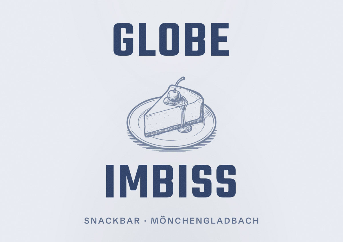 Illustriertes Poster von Globe Imbiss, Snackbar in Mönchengladbach
