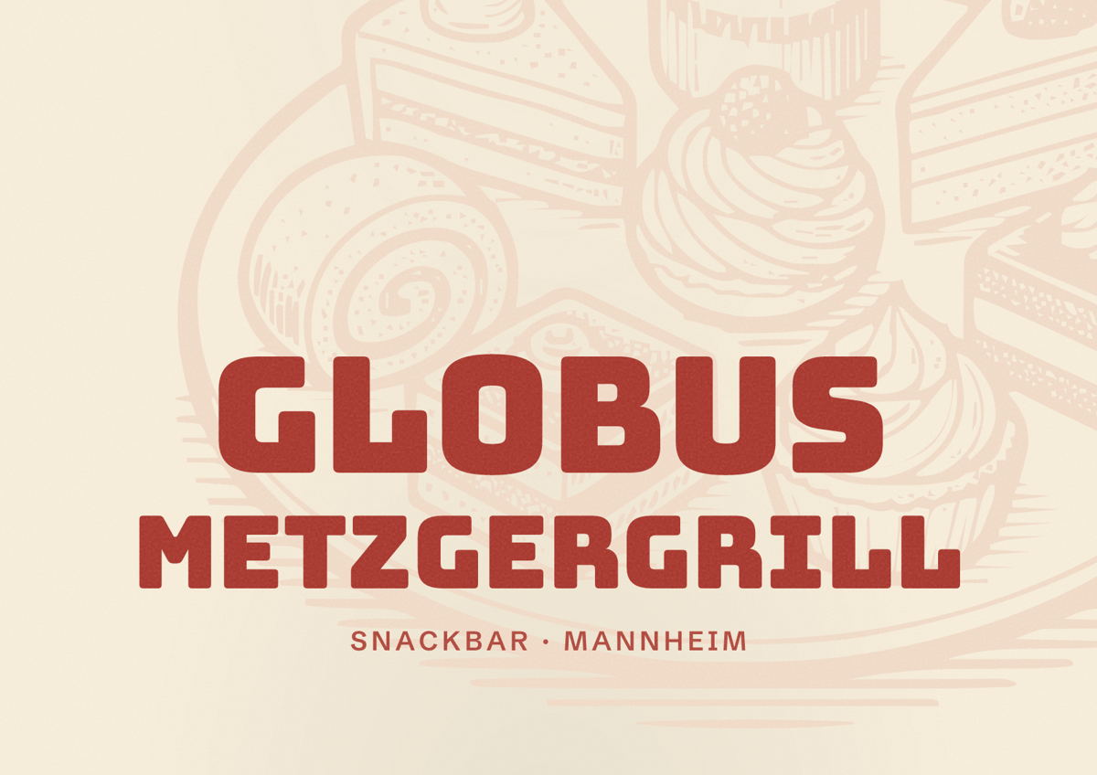 Illustriertes Poster von GLOBUS Metzgergrill, Snackbar in Mannheim
