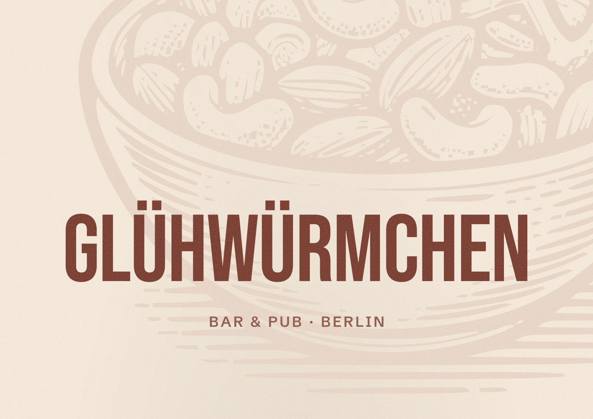 Illustriertes Poster von Glühwürmchen, Bar & Pub in Berlin