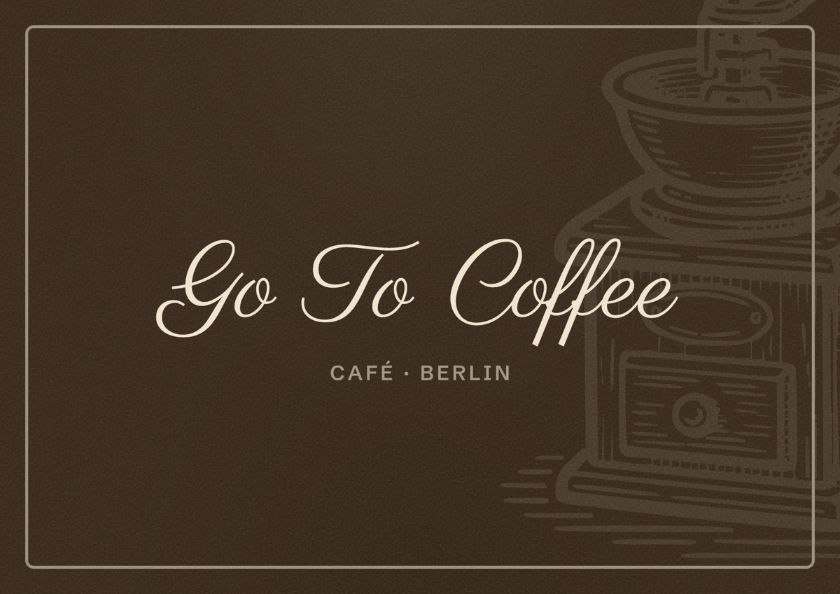 Illustriertes Poster von Go To Coffee, Café in Berlin