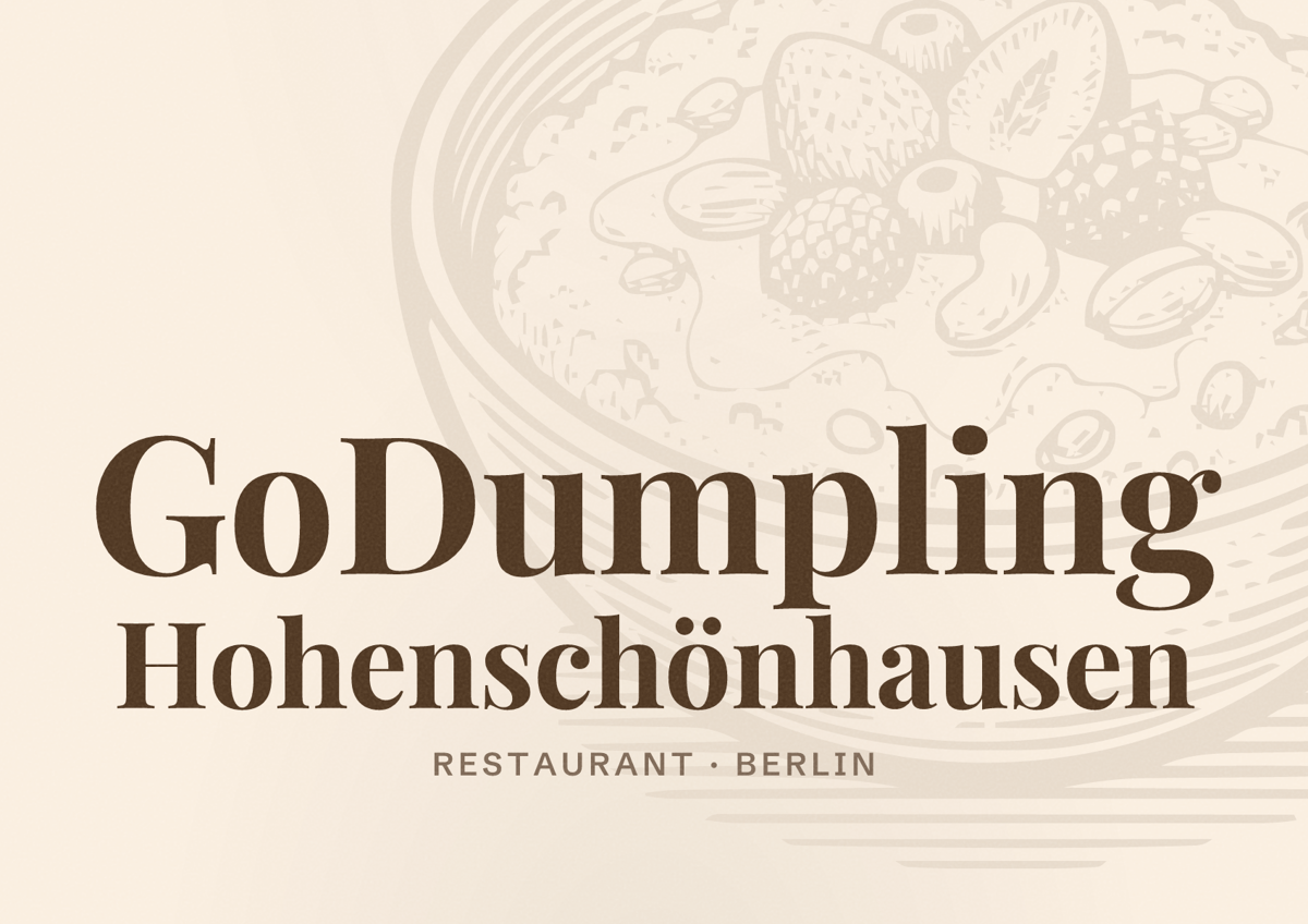 Illustriertes Poster von GoDumpling Hohenschönhausen, Restaurant in Berlin
