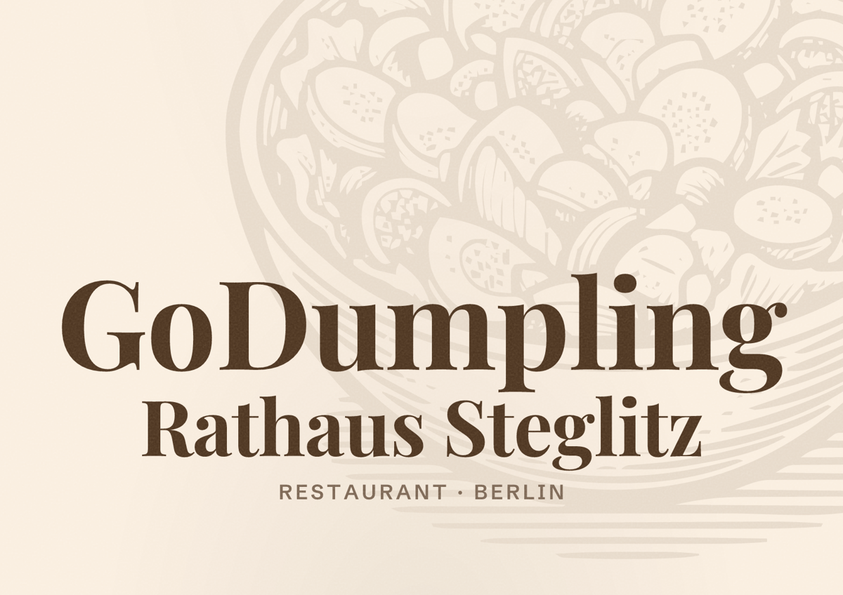 Illustriertes Poster von GoDumpling Rathaus Steglitz, Restaurant in Berlin