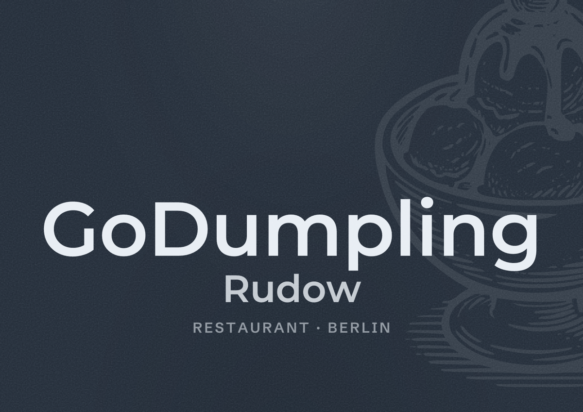 Illustriertes Poster von GoDumpling Rudow, Restaurant in Berlin