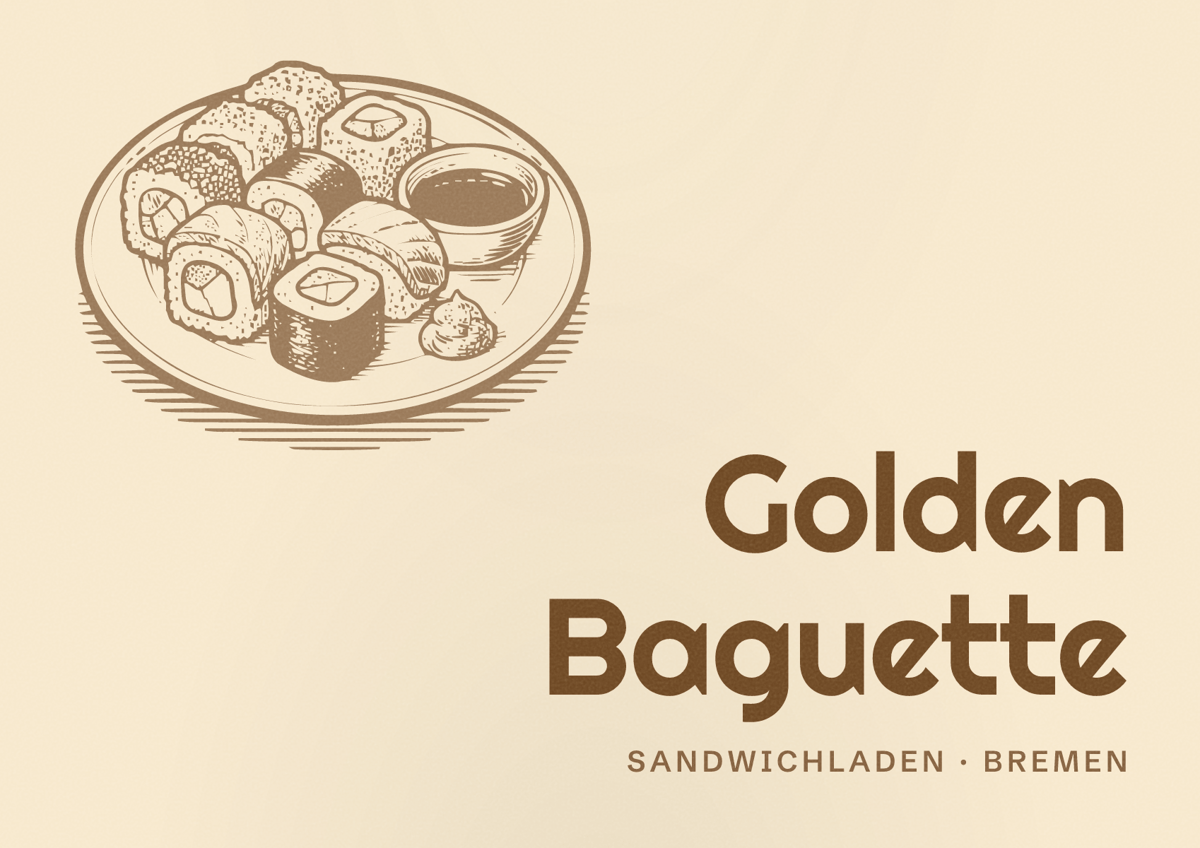 Illustriertes Poster von Golden Baguette, Sandwichladen in Bremen